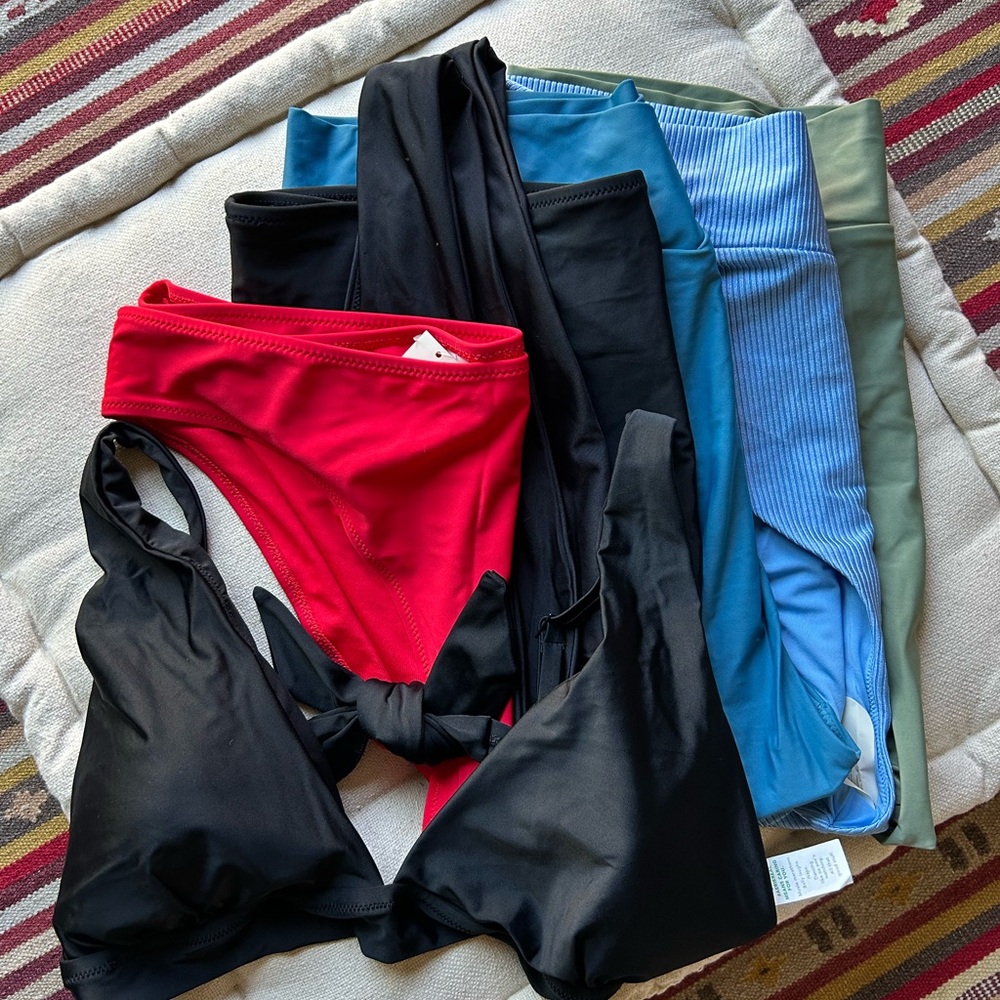 NWT Aerie Bikini Bundle 1 Top + 6 Bottoms (Size XXL)